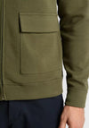 Remus Uomo Full Zip Overshirt, Khaki Green