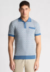 Remus Uomo Geo Knit Polo Shirt, Blue