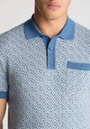 Remus Uomo Geo Knit Polo Shirt, Blue
