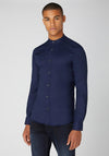Remus Uomo Grandad Collar Shirt, Navy