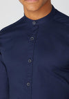 Remus Uomo Grandad Collar Shirt, Navy