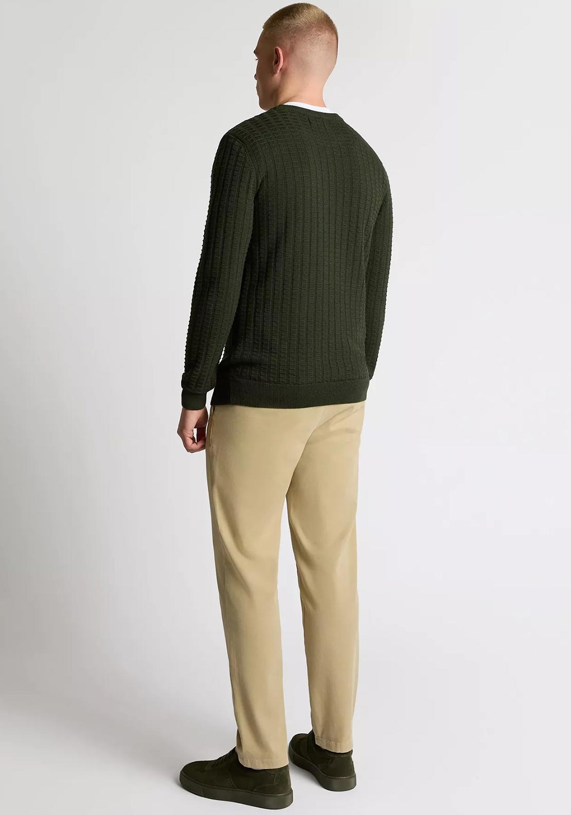 Remus Uomo Grid Knit Sweater, Forest Green