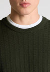Remus Uomo Grid Knit Sweater, Forest Green