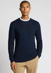 Remus Uomo Grid Knit Sweater, Navy