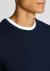 Remus Uomo Grid Knit Sweater, Navy