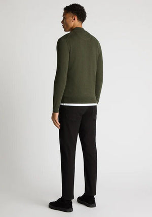 Remus Uomo Half Zip Sweater, Dark Green