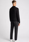 Remus Uomo Long Sleeve Honeycomb Knit Polo Shirt, Black