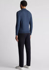 Remus Uomo Long Sleeve Knitted Polo Shirt, Dark Blue