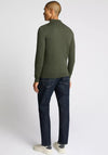 Remus Uomo Long Sleeve Knitted Polo Shirt, Forest Green