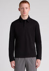 Remus Uomo Long Sleeve Polo Shirt, Black