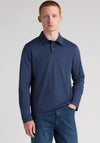 Remus Uomo Long Sleeve Polo Shirt, Dark Blue