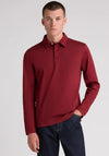 Remus Uomo Long Sleeve Polo Shirt, Dark Red