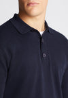 Remus Uomo Long Sleeve Polo Shirt, Navy