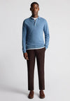 Remus Uomo Long Sleeve Polo Shirt, Sky Blue