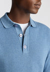Remus Uomo Long Sleeve Polo Shirt, Sky Blue