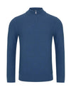 Remus Uomo Long Sleeve Quarter Zip Sweater, Blue
