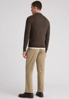Remus Uomo Long Sleeve Textured Knit Polo Shirt, Brown
