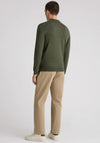 Remus Uomo Long Sleeve Textured Knit Polo Shirt, Green