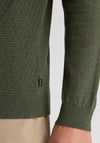Remus Uomo Long Sleeve Textured Knit Polo Shirt, Green