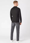 Remus Uomo Merino Wool Half Zip Sweater, Black