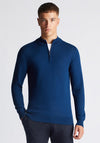 Remus Uomo Merino Wool Half Zip Sweater, Dark Blue