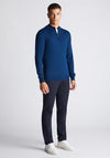 Remus Uomo Merino Wool Half Zip Sweater, Dark Blue
