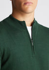 Remus Uomo Merino Wool Half Zip Sweater, Forest Green