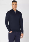 Remus Uomo Merino Wool Half Zip Sweater, Navy