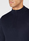 Remus Uomo Merino Wool Half Zip Sweater, Navy