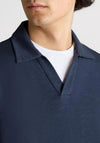 Remus Uomo Open Collar Polo Shirt, Navy