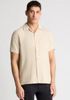 Remus Uomo Paolo Short Sleeve Linen Shirt, Beige