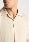 Remus Uomo Paolo Short Sleeve Linen Shirt, Beige