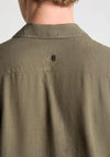 Remus Uomo Paolo Short Sleeve Linen Shirt, Green