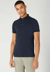 Remus Uomo Ribbed Collar Polo Shirt, Navy