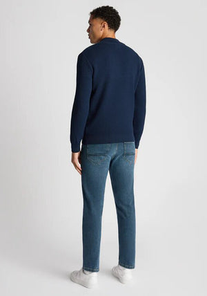 Remus Uomo Tapered Fit Half Zip Sweater, Navy