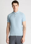 Remus Uomo Textured Knit Polo Shirt, Sky Blue