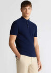 Remus Uomo Textured Knit Polo Shirt, Dark Blue