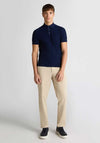 Remus Uomo Textured Knit Polo Shirt, Dark Blue