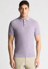 Remus Uomo Textured Knit Polo Shirt, Purple