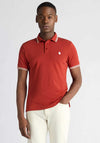 Remus Uomo Tipped Collar Polo Shirt, Burnt Orange