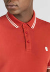Remus Uomo Tipped Collar Polo Shirt, Burnt Orange