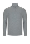 Remus Uomo Waffle Knit Quarter Zip Sweater, Light Grey