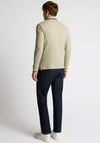 Remus Uomo Woven Knit Long Sleeve Polo Shirt, Stone
