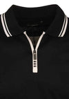 Remus Uomo Zip Neck Polo Shirt, Navy