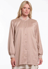 Rino & Pelle Long Satin Bomber Jacket, Nude