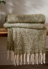 ILA WOVEN TASSELLED THROW GREEN