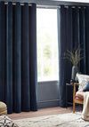 Riva Yard Heavy Chenille Velvet 90x90” Eyelet Curtains, Navy