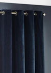 Riva Yard Heavy Chenille Velvet 90x90” Eyelet Curtains, Navy