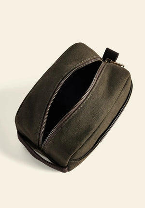 R.M Williams Barrenjoey Toiletry Bag, Dark Khaki Green