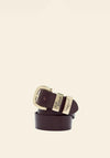 R.M WILLIAMS Brass Buckle Drover Belt, Matte Chestnut Brown